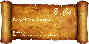 Bogács Csaba névjegykártya