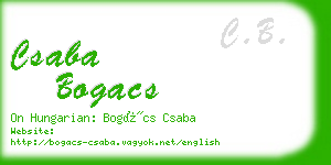 csaba bogacs business card